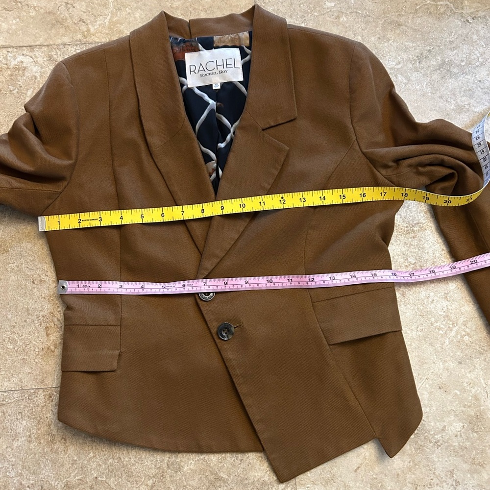 Rachel Rachel Roy Women's Asymmetrical Brown Blazer, Size 10, New Without Tag - Picture 12 of 16